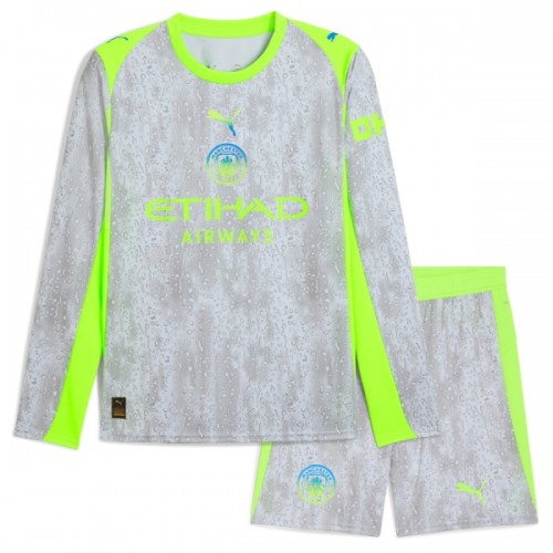 Dětský Fotbalový Dres Manchester City Alternativní Dresy 2025-26 Dlouhý Rukáv Dětský Fotbalový Dres Manchester City Alternativní Dresy 2025-26 Dlouhý Rukáv